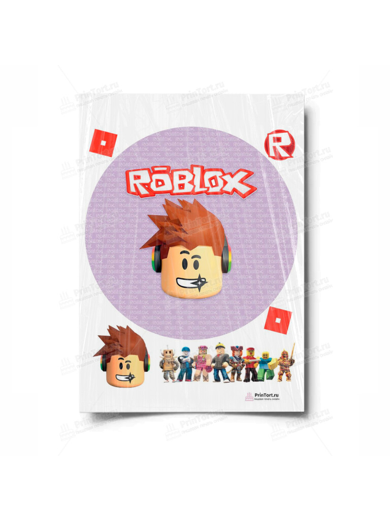 Сахарная и вафельная Картинка для торта»Roblox (Роблокс)» — PT100820 | Пищевая печать на торте, сахарной, вафельной бумаге -> PrinTort.ru