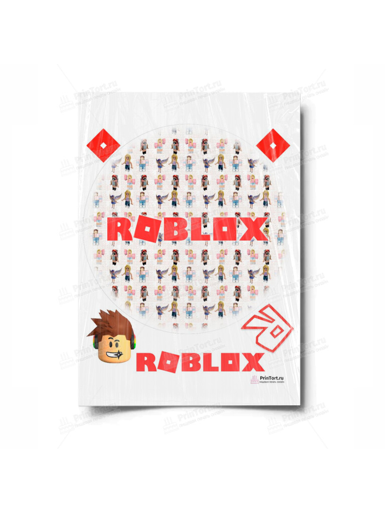 Сахарная и вафельная Картинка для торта»Roblox (Роблокс)» — PT100828 | Пищевая печать на торте, сахарной, вафельной бумаге -> PrinTort.ru