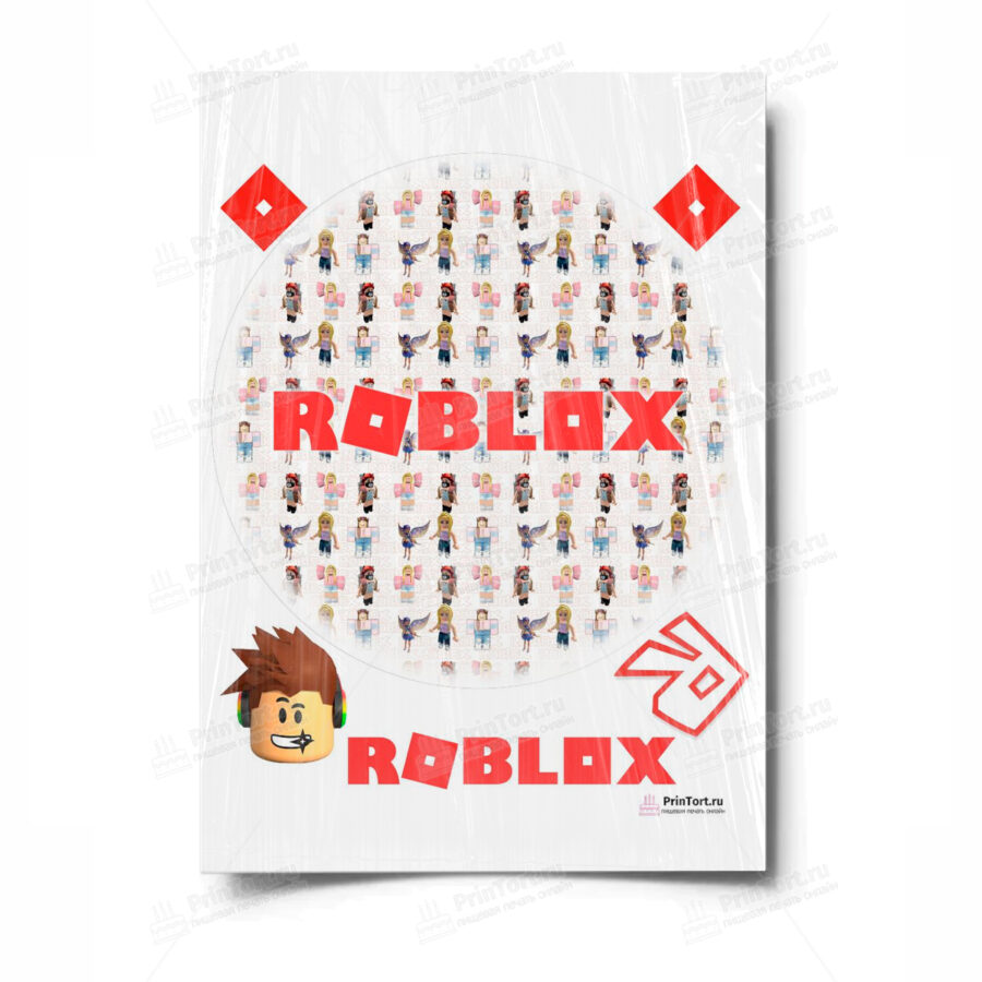 Сахарная и вафельная Картинка для торта»Roblox (Роблокс)» — PT100828 | Пищевая печать на торте, сахарной, вафельной бумаге -> PrinTort.ru