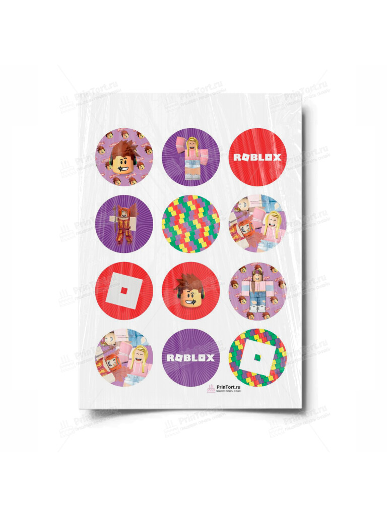 Сахарная и вафельная Картинка для капкейков»Roblox (Роблокс)» — PT100832 | Пищевая печать на торте, сахарной, вафельной бумаге -> PrinTort.ru