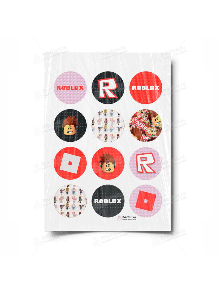 Сахарная и вафельная Картинка для капкейков»Roblox (Роблокс)» — PT100833 | Пищевая печать на торте, сахарной, вафельной бумаге -> PrinTort.ru