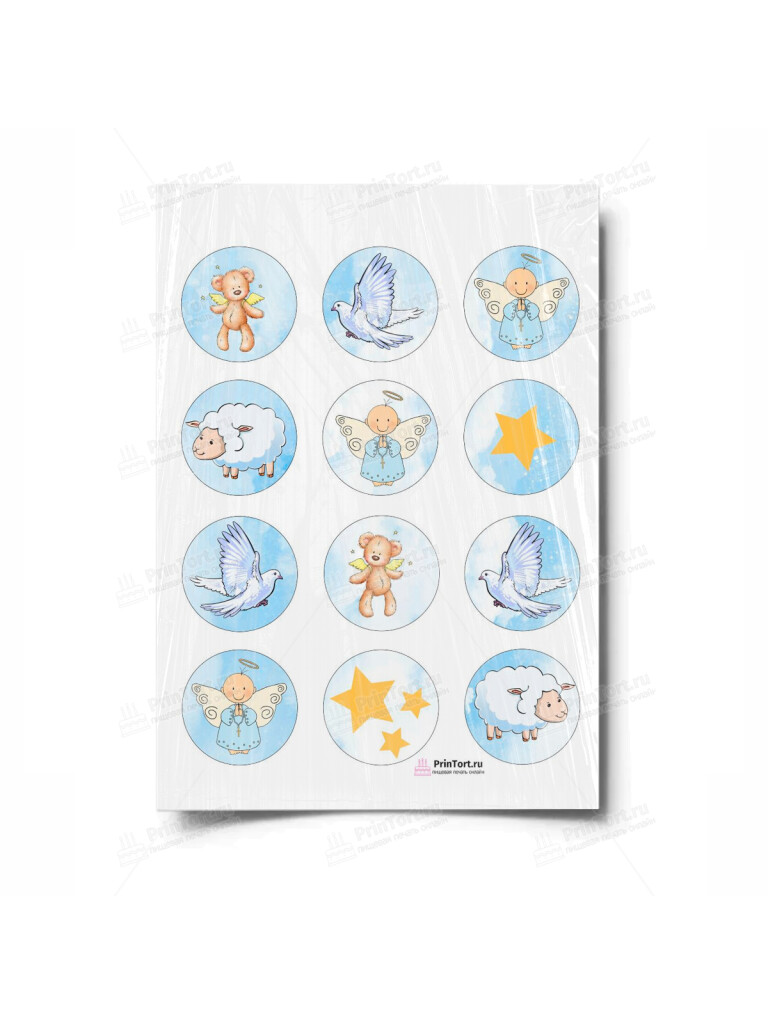 Сахарная и вафельная Картинка для капкейков»Таинство Крещения» — PT100908 | Пищевая печать на торте, сахарной, вафельной бумаге -> PrinTort.ru