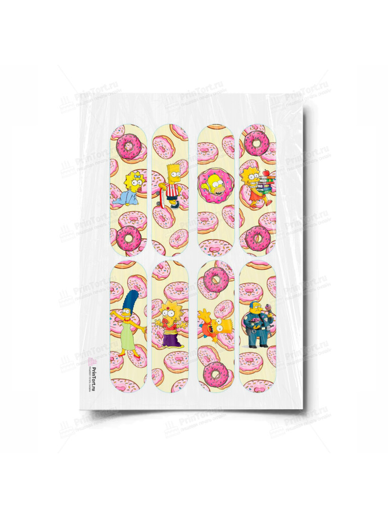 Сахарная и вафельная Картинка для торта «Симпсоны (the Simpsons)» — PT100978 | Пищевая печать на торте, сахарной, вафельной бумаге -> PrinTort.ru