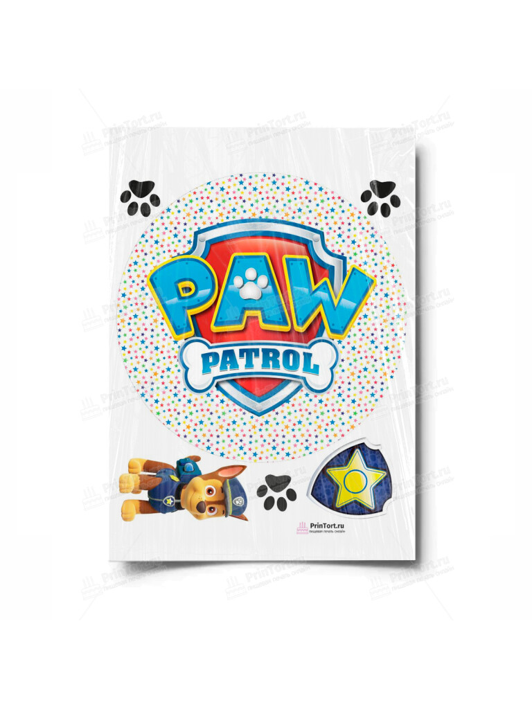 Сахарная и вафельная Картинка для торта «Щенячий патруль» — PT100982 | Пищевая печать на торте, сахарной, вафельной бумаге -> PrinTort.ru