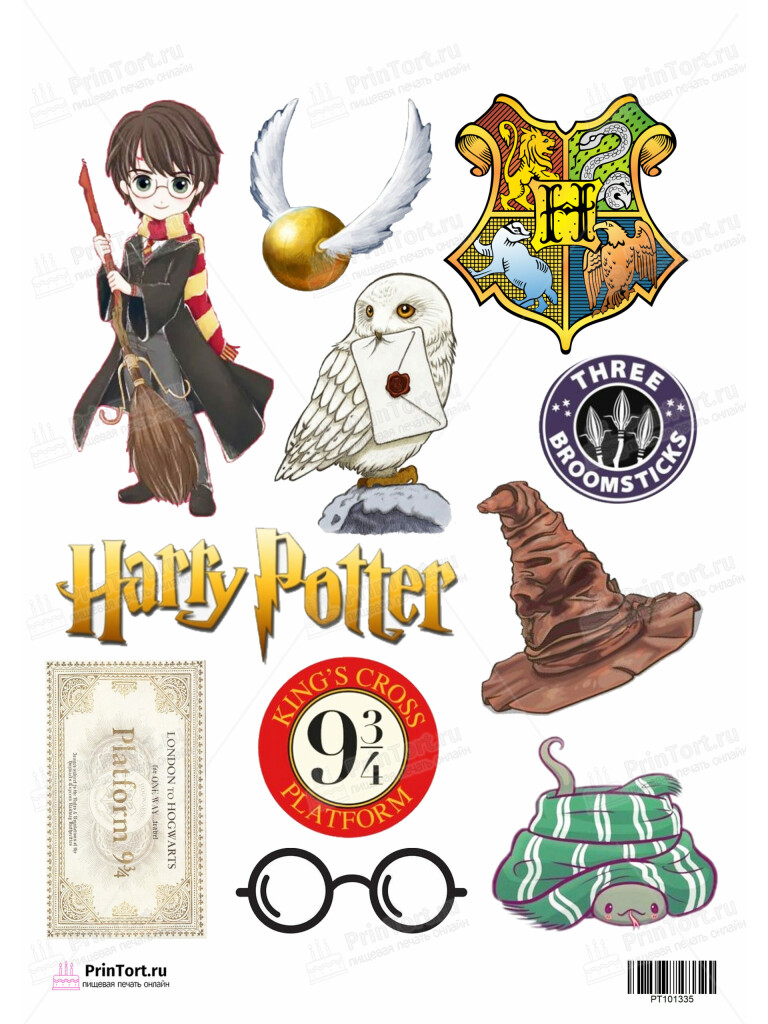 Сахарная и вафельная Картинка для торта «Гарри Поттер (Harry Potter)» — PT101335 | Пищевая печать на торте, сахарной, вафельной бумаге -> PrinTort.ru