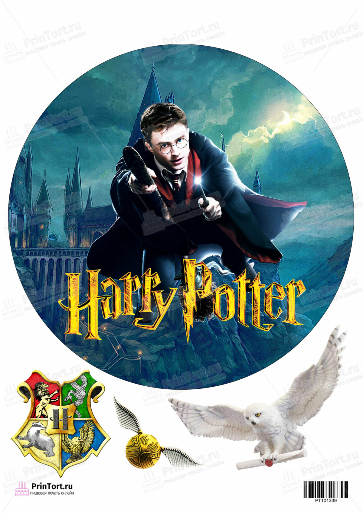 Сахарная и вафельная Картинка для торта «Гарри Поттер (Harry Potter)» — PT101339 | Пищевая печать на торте, сахарной, вафельной бумаге -> PrinTort.ru