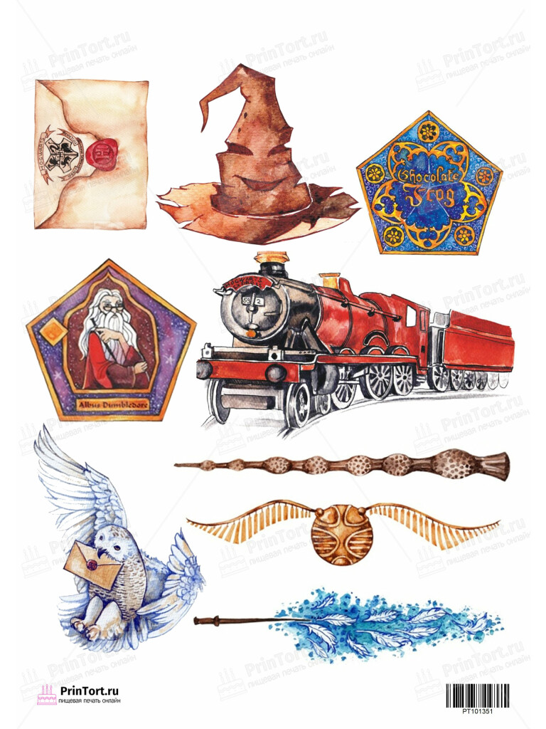 Сахарная и вафельная Картинка для торта «Гарри Поттер (Harry Potter)» — PT101351 | Пищевая печать на торте, сахарной, вафельной бумаге -> PrinTort.ru