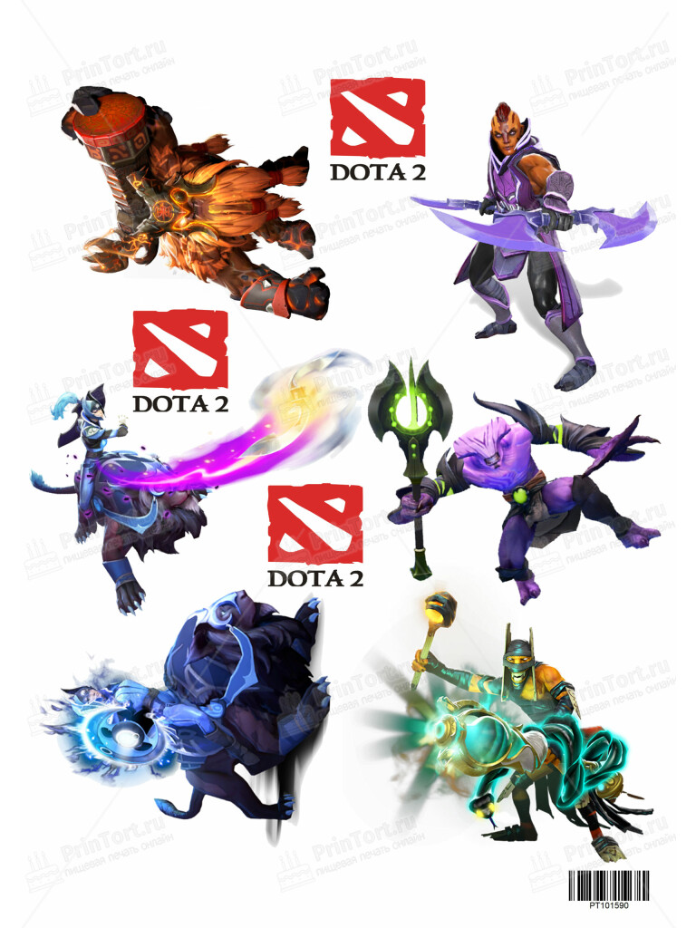 Сахарная и вафельная Картинка для торта «Дота» (Dota)- PT101590 | Пищевая печать на торте, сахарной, вафельной бумаге -> PrinTort.ru