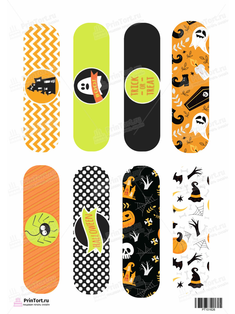 Сахарная, вафельная Картинка для эклеров Халлоуин «Halloween» — PT101626 | Пищевая печать на торте, сахарной, вафельной бумаге -> PrinTort.ru Сахарная и вафельная Картинка для эклеров Халлоуин «Halloween» — PT101626 | Пищевая печать на торте, сахарной, вафельной бумаге -> PrinTort.ru