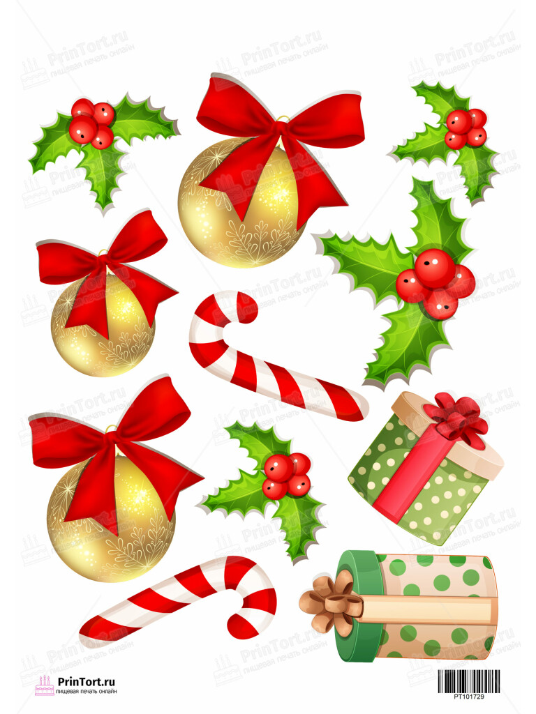 Сахарная и вафельная Картинка для торта «Новый год» — PT101729 | Пищевая печать на торте, сахарной, вафельной бумаге -> PrinTort.ru