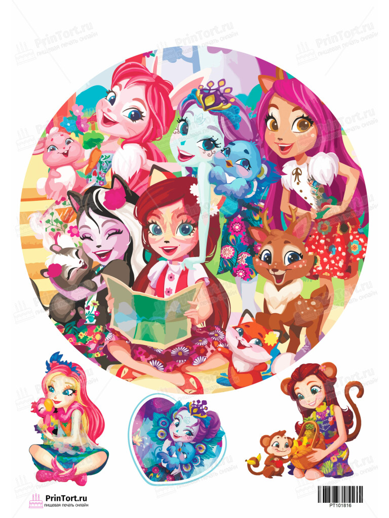 Сахарная, вафельная Картинка для торта «Энчантималс (Enchantimals)»  — PT101816 | Пищевая печать на торте, сахарной, вафельной бумаге -> PrinTort.ru Сахарная и вафельная Картинка для торта «Энчантималс (Enchantimals)»  — PT101816 | Пищевая печать на торте, сахарной, вафельной бумаге -> PrinTort.ru