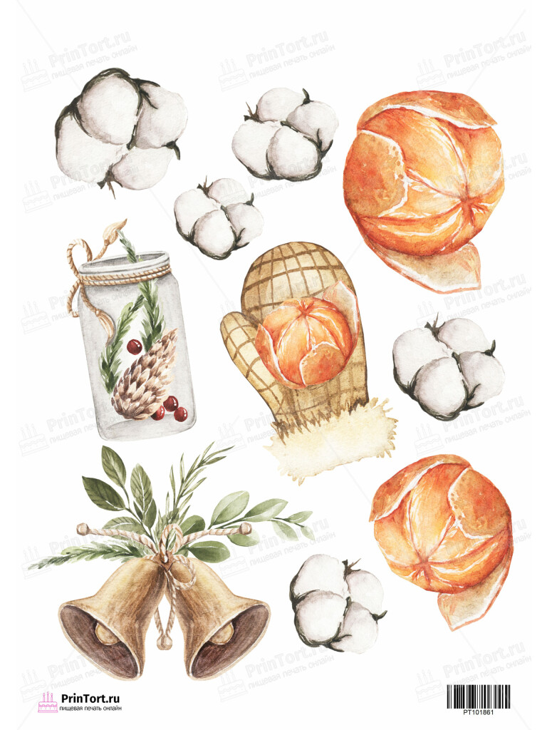 Сахарная и вафельная Картинка для торта «Новый год» — PT101861 | Пищевая печать на торте, сахарной, вафельной бумаге -> PrinTort.ru