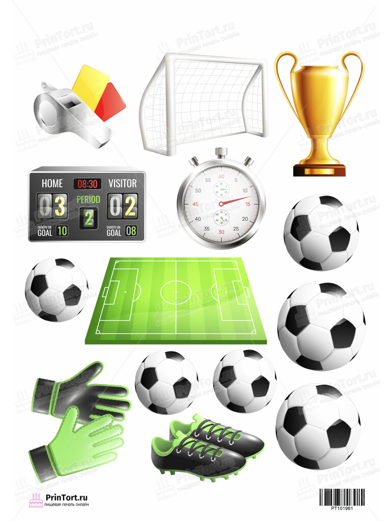 Сахарная и вафельная Картинка для торта «Футбол» — PT101961 | Пищевая печать на торте, сахарной, вафельной бумаге -> PrinTort.ru