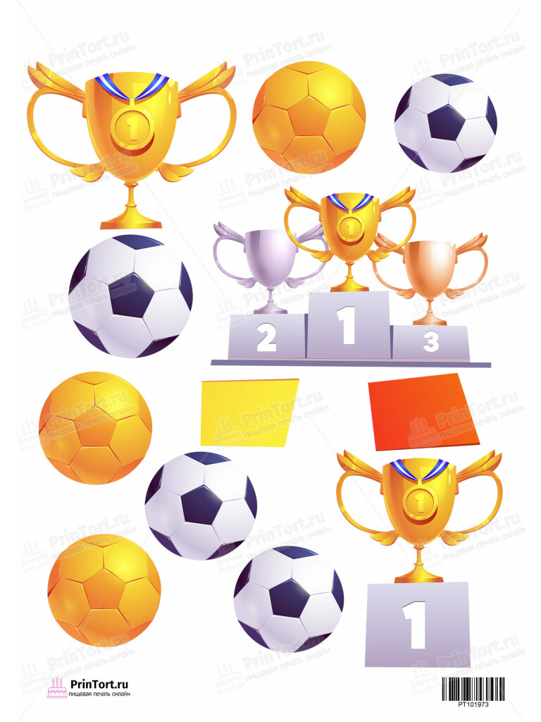 Сахарная и вафельная Картинка для торта «Футбол» — PT101973 | Пищевая печать на торте, сахарной, вафельной бумаге -> PrinTort.ru