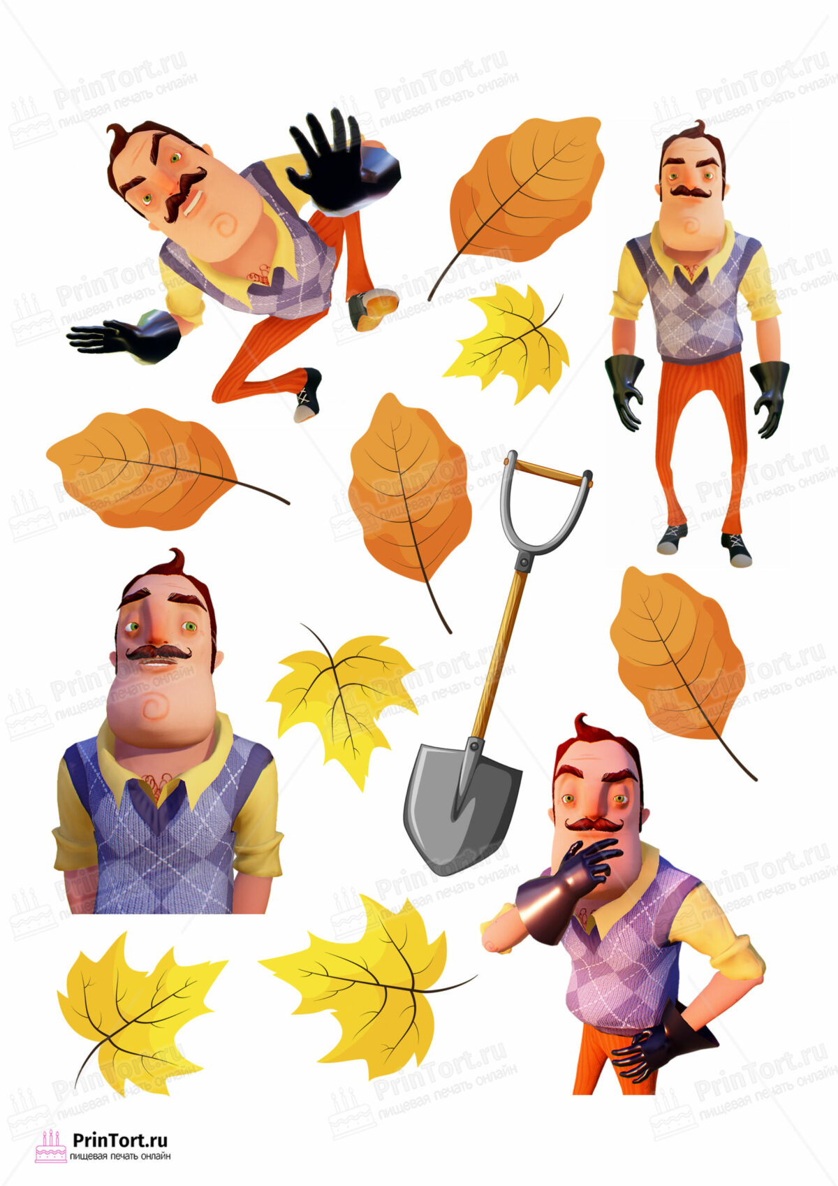 Сахарная и вафельная Картинка для торта «Привет Сосед (Hello Neighbor)» — PT102023 | Пищевая печать на торте, сахарной, вафельной бумаге -> PrinTort.ru