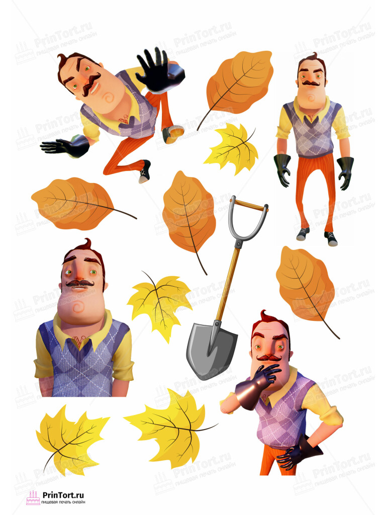 Сахарная и вафельная Картинка для торта «Привет Сосед (Hello Neighbor)» — PT102023 | Пищевая печать на торте, сахарной, вафельной бумаге -> PrinTort.ru