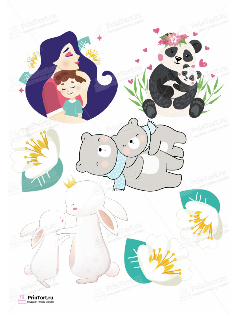 Сахарная и вафельная Картинка для торта «Для мамы» — PT102215 | Пищевая печать на торте, сахарной, вафельной бумаге -> PrinTort.ru