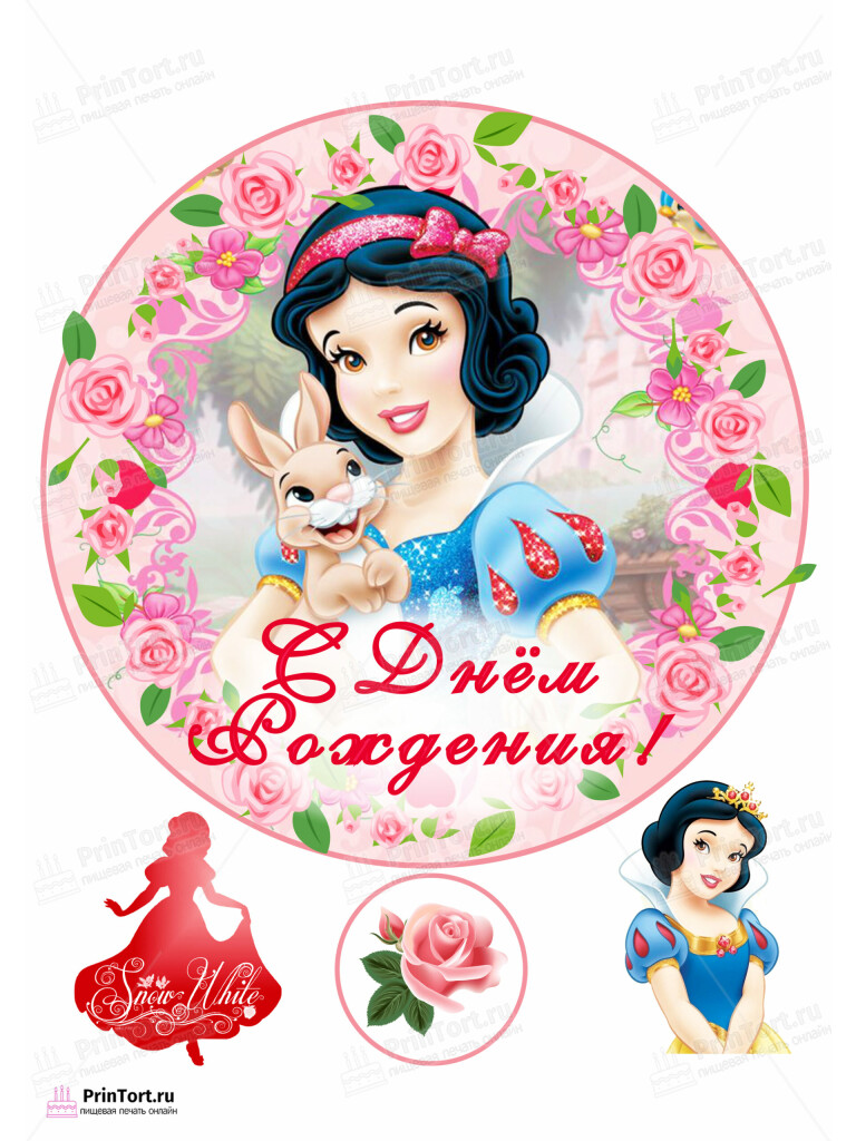 Сахарная и вафельная Картинка для торта «Принцессы Дисней (Walt Disney) » — PT102222 | Пищевая печать на торте, сахарной, вафельной бумаге -> PrinTort.ru