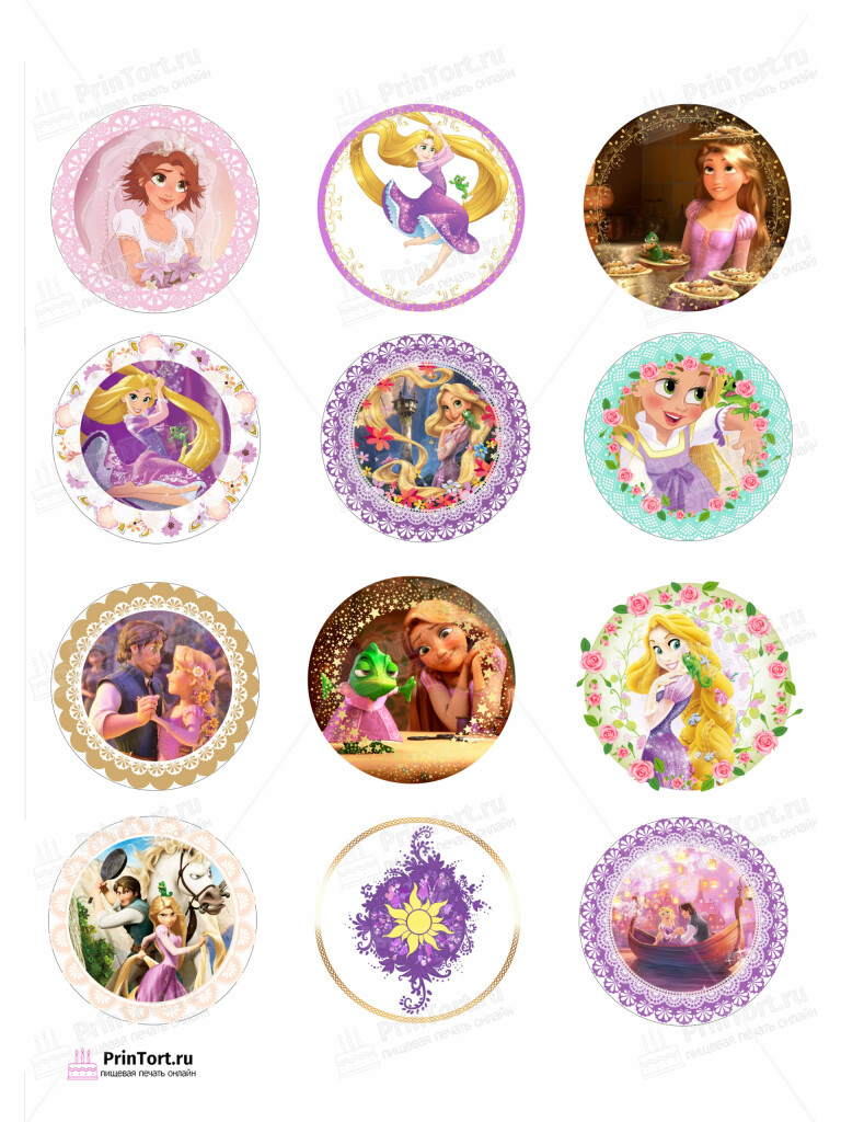 Сахарная и вафельная Картинка для капкейков «Принцессы Дисней (Walt Disney) » — PT102240 | Пищевая печать на торте, сахарной, вафельной бумаге -> PrinTort.ru