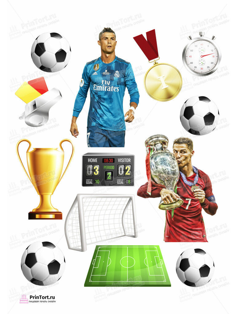 Сахарная и вафельная Картинка для торта «Футбол» — PT102256 | Пищевая печать на торте, сахарной, вафельной бумаге -> PrinTort.ru