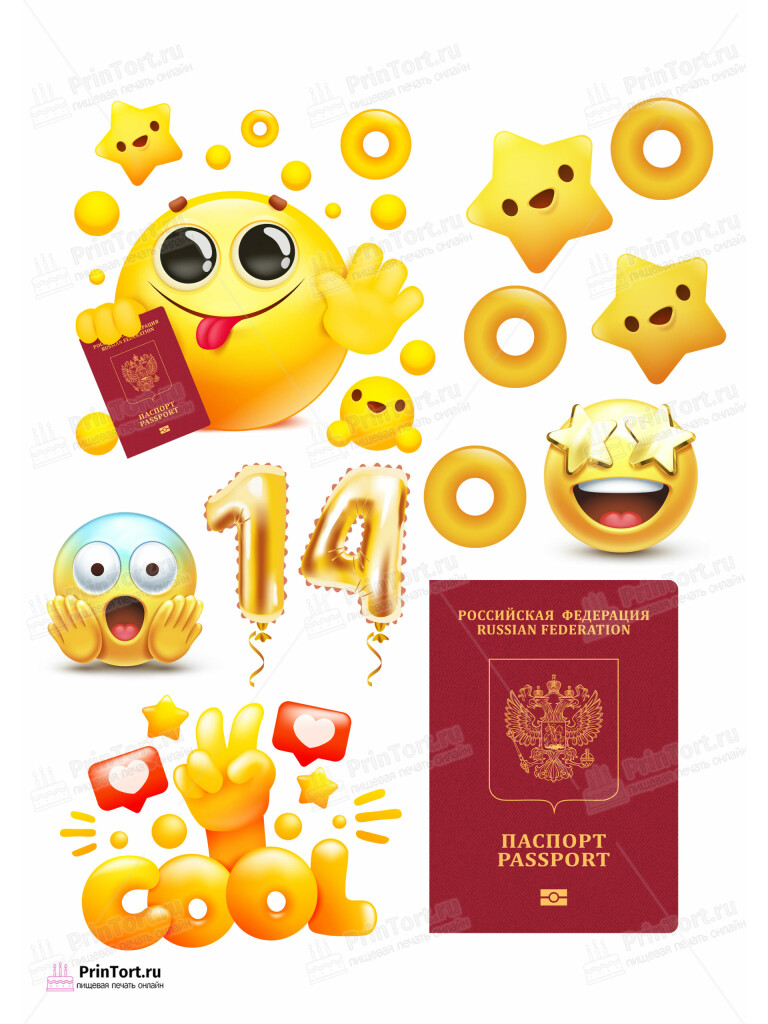 Сахарная и вафельная Картинка для торта «Паспорт» — PT102315 | Пищевая печать на торте, сахарной, вафельной бумаге -> PrinTort.ru