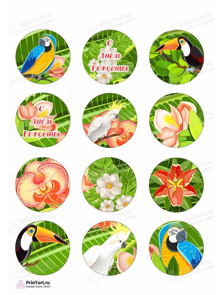 Сахарная и вафельная Картинка для капкейков  «Путешествия» — PT102362 | Пищевая печать на торте, сахарной, вафельной бумаге -> PrinTort.ru