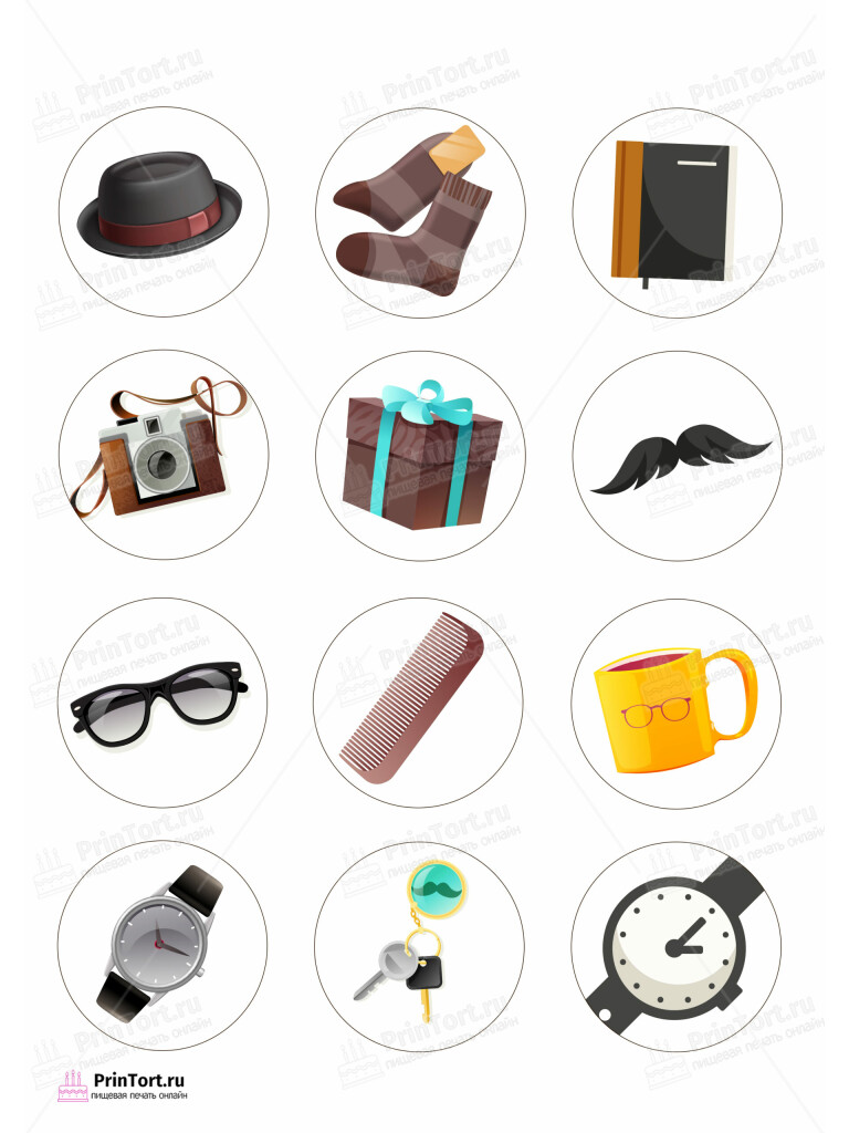 Сахарная и вафельная Картинка для капкейков «Супер герой дедушка» — PT102422 | Пищевая печать на торте, сахарной, вафельной бумаге -> PrinTort.ru