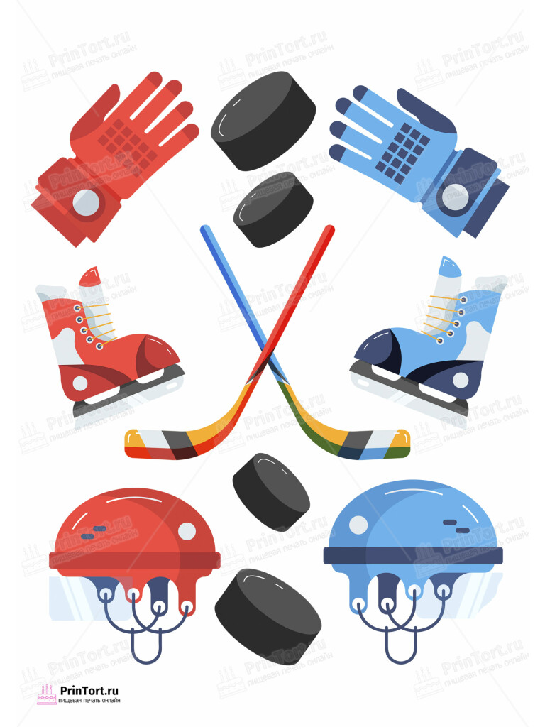 Сахарная и вафельная Картинка для торта «Хоккей» — PT102617 | Пищевая печать на торте, сахарной, вафельной бумаге -> PrinTort.ru