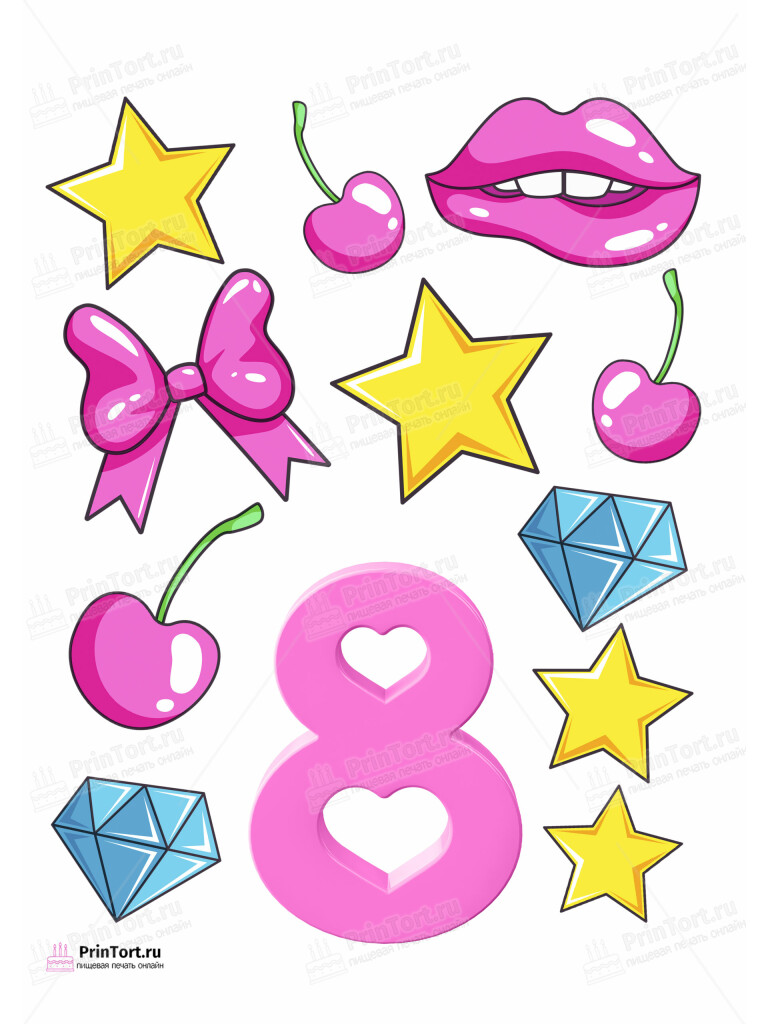 Сахарная и вафельная Картинка для торта «8 Марта» — PT102785 | Пищевая печать на торте, сахарной, вафельной бумаге -> PrinTort.ru