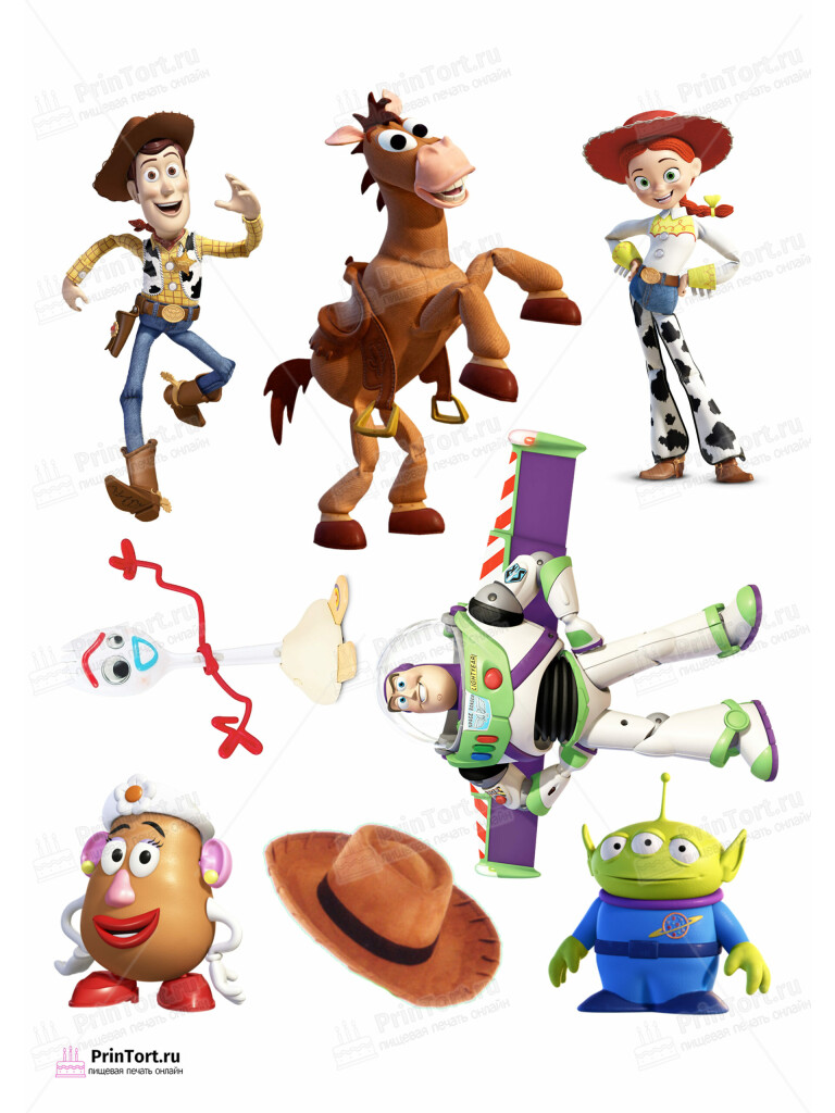 Сахарная и вафельная Картинка для торта «История игрушек (Toy story)» — PT102837 | Пищевая печать на торте, сахарной, вафельной бумаге -> PrinTort.ru