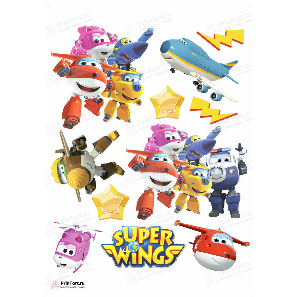 Картинка для торта \"Супер крылья (Super Wings)\" - PT102866 печать на ...