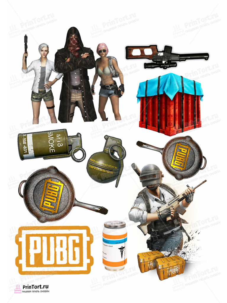Сахарная, вафельная Картинка для торта «Battlegrounds (PUBG)»- PT102924 | Пищевая печать на торте, сахарной, вафельной бумаге -> PrinTort.ru Сахарная и вафельная Картинка для торта «Battlegrounds (PUBG)»- PT102924 | Пищевая печать на торте, сахарной, вафельной бумаге -> PrinTort.ru