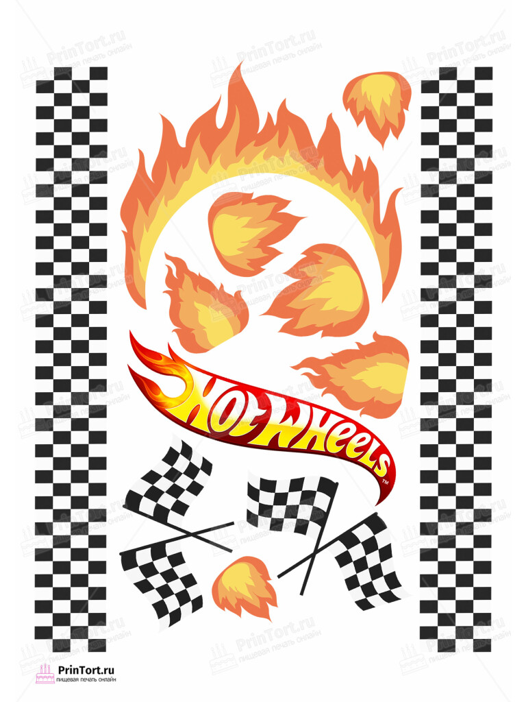 Сахарная и вафельная Картинка для торта «Хот Вилс (Hot Wheels)» — PT102971 | Пищевая печать на торте, сахарной, вафельной бумаге -> PrinTort.ru