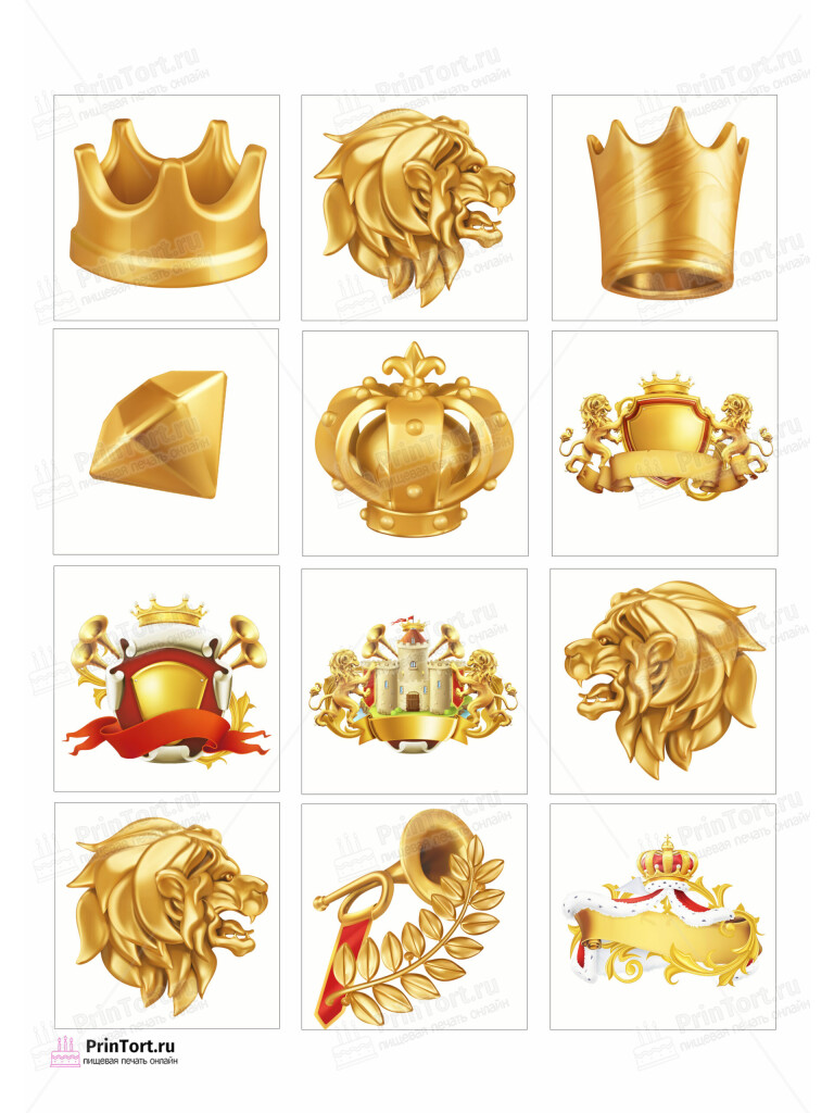 Сахарная и вафельная Картинка для торта  «Лев» — PT103043 | Пищевая печать на торте, сахарной, вафельной бумаге -> PrinTort.ru