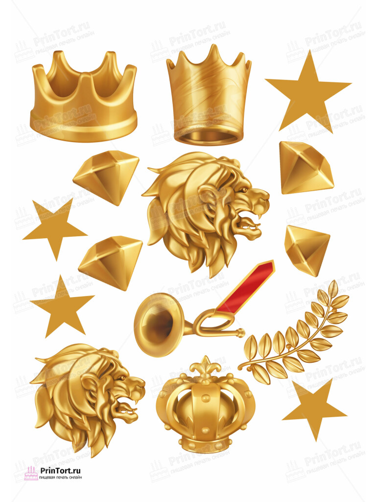 Сахарная и вафельная Картинка для торта «Лев» — PT103066 | Пищевая печать на торте, сахарной, вафельной бумаге -> PrinTort.ru