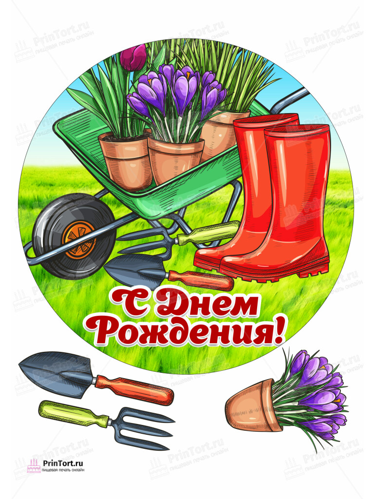 Сахарная и вафельная Картинка для торта  «Огород» — PT103083 | Пищевая печать на торте, сахарной, вафельной бумаге -> PrinTort.ru