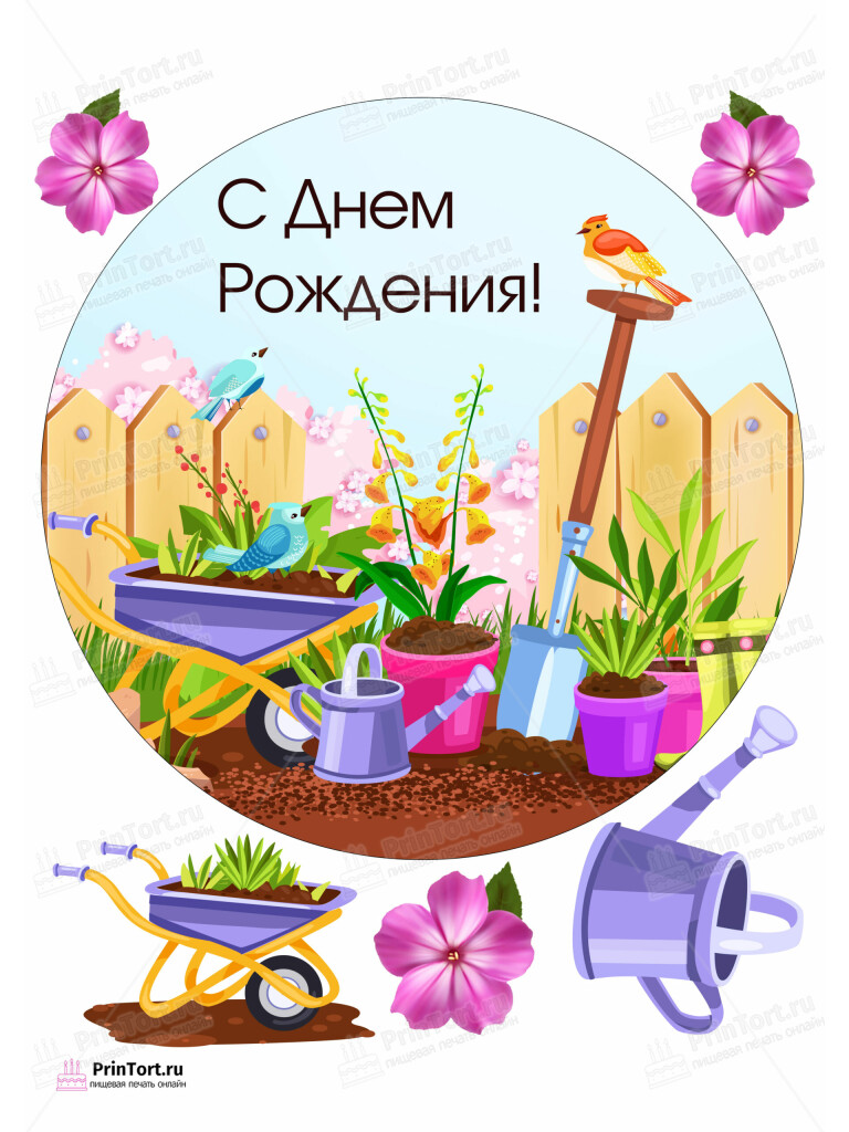 Сахарная и вафельная Картинка для торта  «Огород» — PT103086 | Пищевая печать на торте, сахарной, вафельной бумаге -> PrinTort.ru