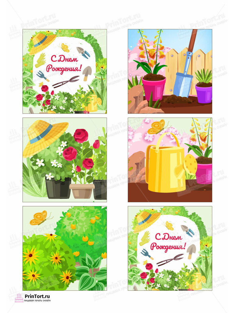 Сахарная и вафельная Картинка для торта  «Огород» — PT103090 | Пищевая печать на торте, сахарной, вафельной бумаге -> PrinTort.ru