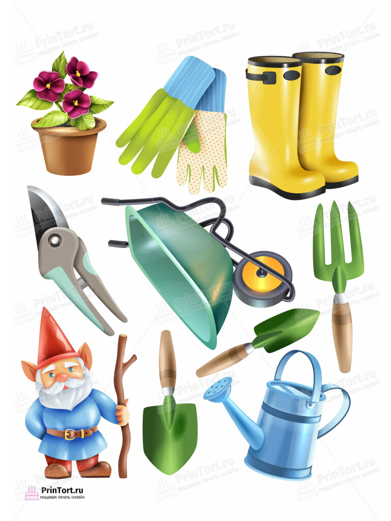 Сахарная и вафельная Картинка для торта «Огород» — PT103095 | Пищевая печать на торте, сахарной, вафельной бумаге -> PrinTort.ru