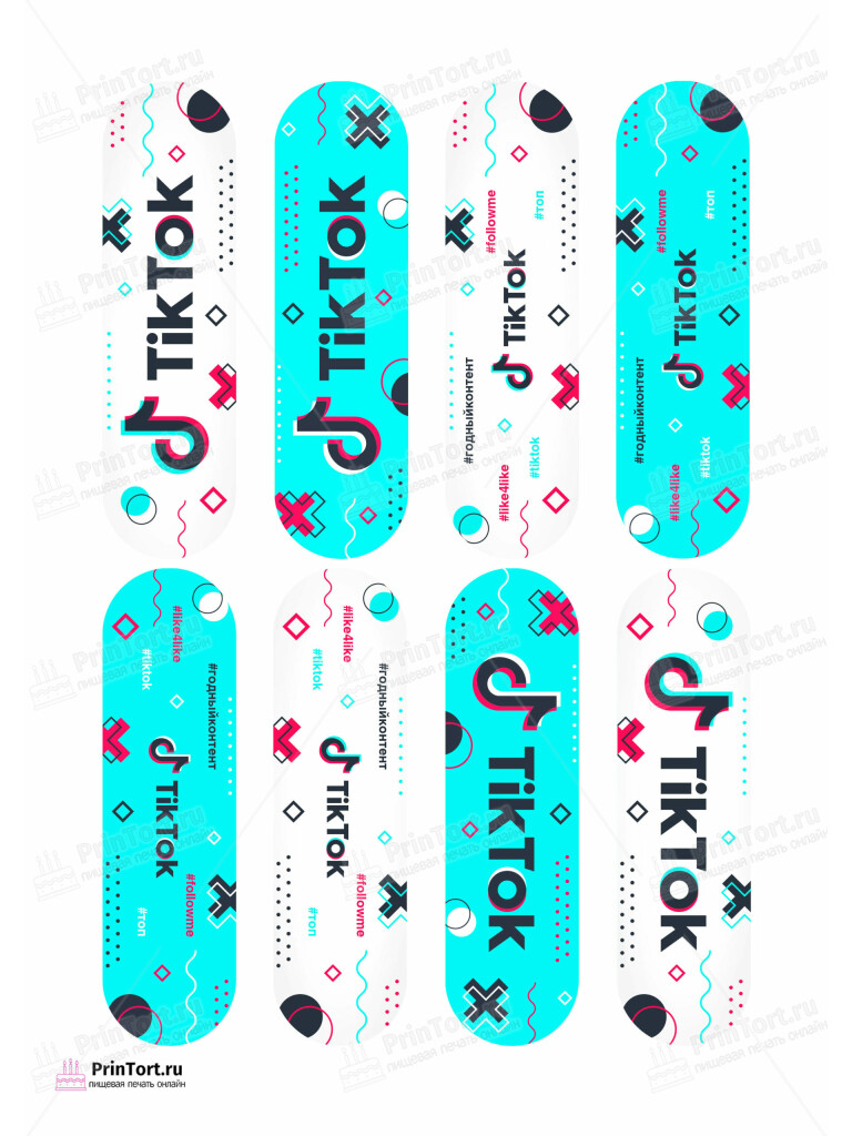 Сахарная и вафельная Картинка для эклеров «Социальные сети» — PT103316 | Пищевая печать на торте, сахарной, вафельной бумаге -> PrinTort.ru