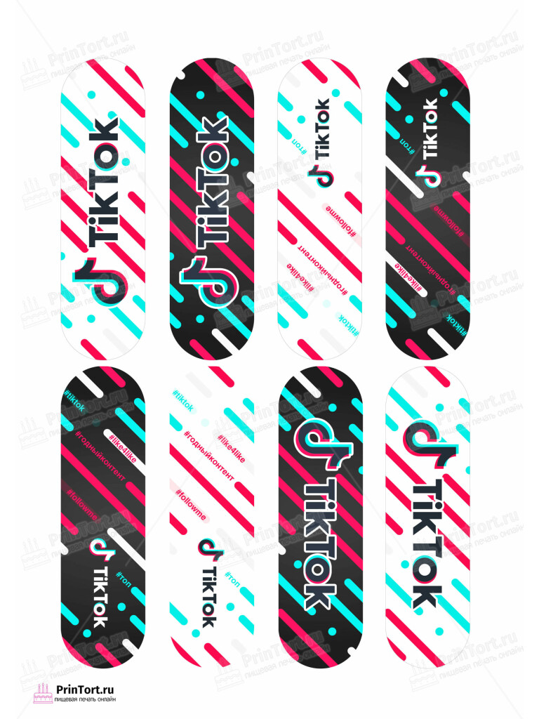 Сахарная и вафельная Картинка для эклеров «Социальные сети» — PT103320 | Пищевая печать на торте, сахарной, вафельной бумаге -> PrinTort.ru