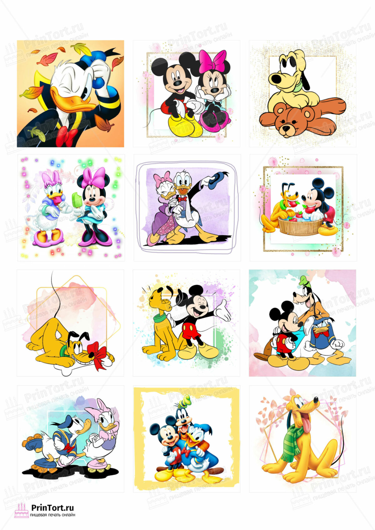 Сахарная и вафельная Картинка для торта «Микки Маус (Mickey mouse)» — PT103362 | Пищевая печать на торте, сахарной, вафельной бумаге -> PrinTort.ru