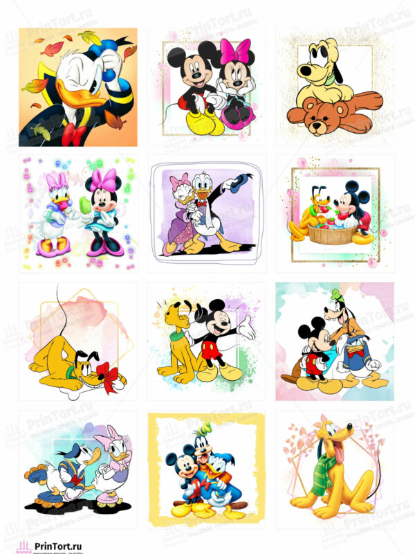 Сахарная и вафельная Картинка для торта «Микки Маус (Mickey mouse)» — PT103362 | Пищевая печать на торте, сахарной, вафельной бумаге -> PrinTort.ru