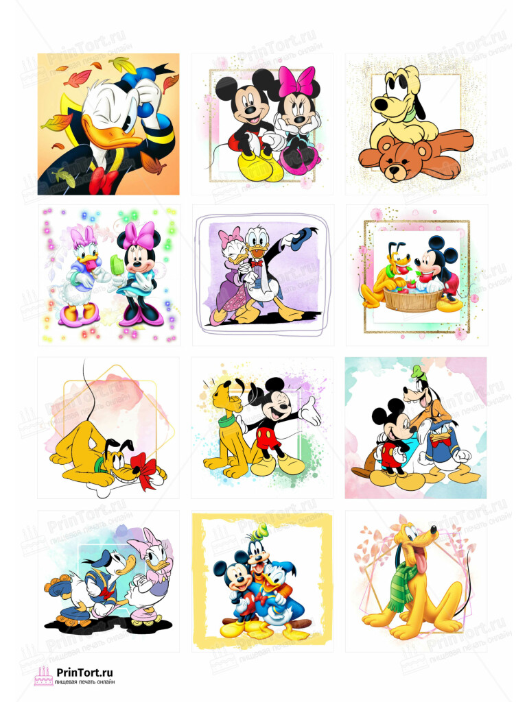 Сахарная и вафельная Картинка для торта «Микки Маус (Mickey mouse)» — PT103362 | Пищевая печать на торте, сахарной, вафельной бумаге -> PrinTort.ru