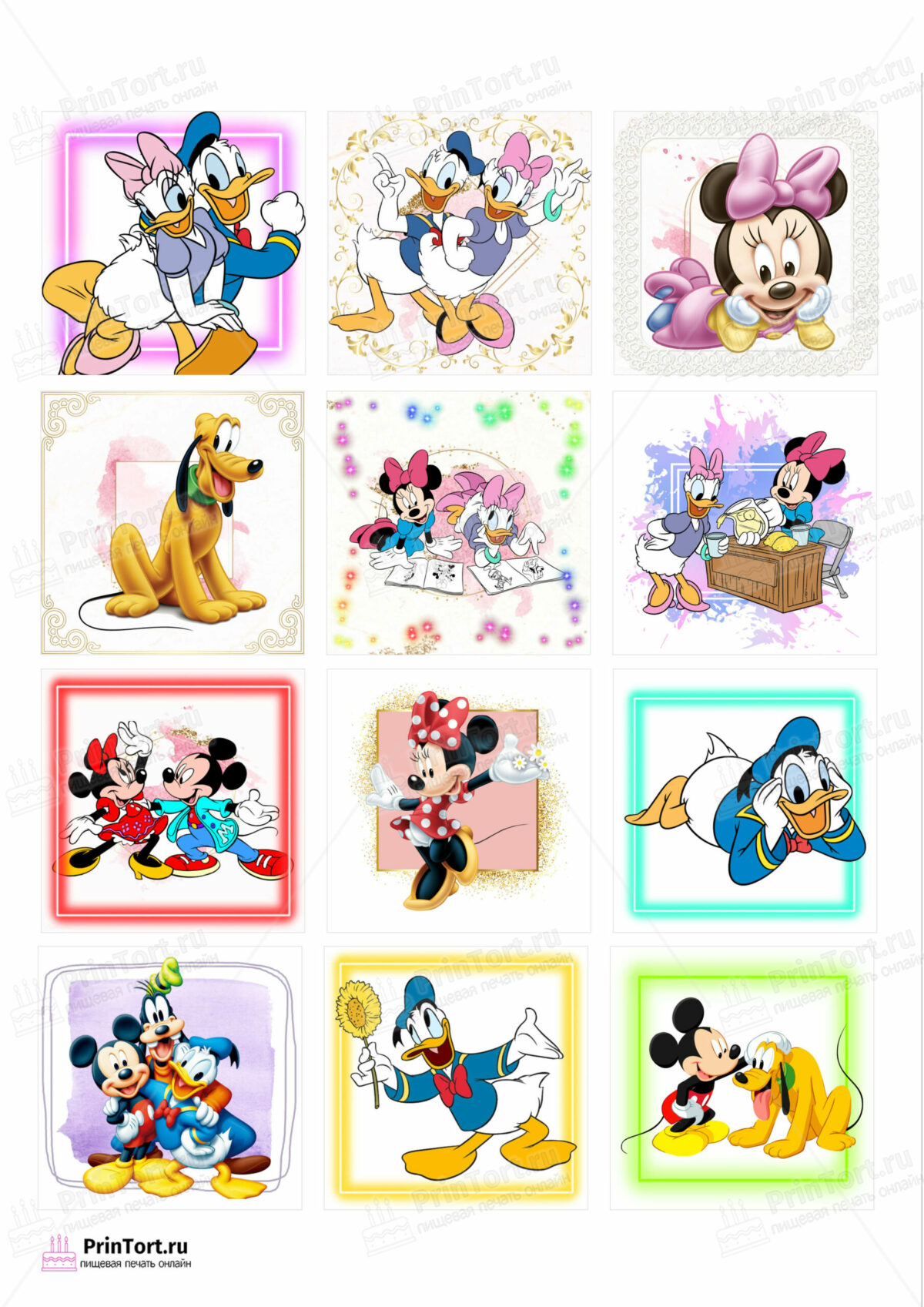 Сахарная и вафельная Картинка для торта «Микки Маус (Mickey mouse)» — PT103363 | Пищевая печать на торте, сахарной, вафельной бумаге -> PrinTort.ru