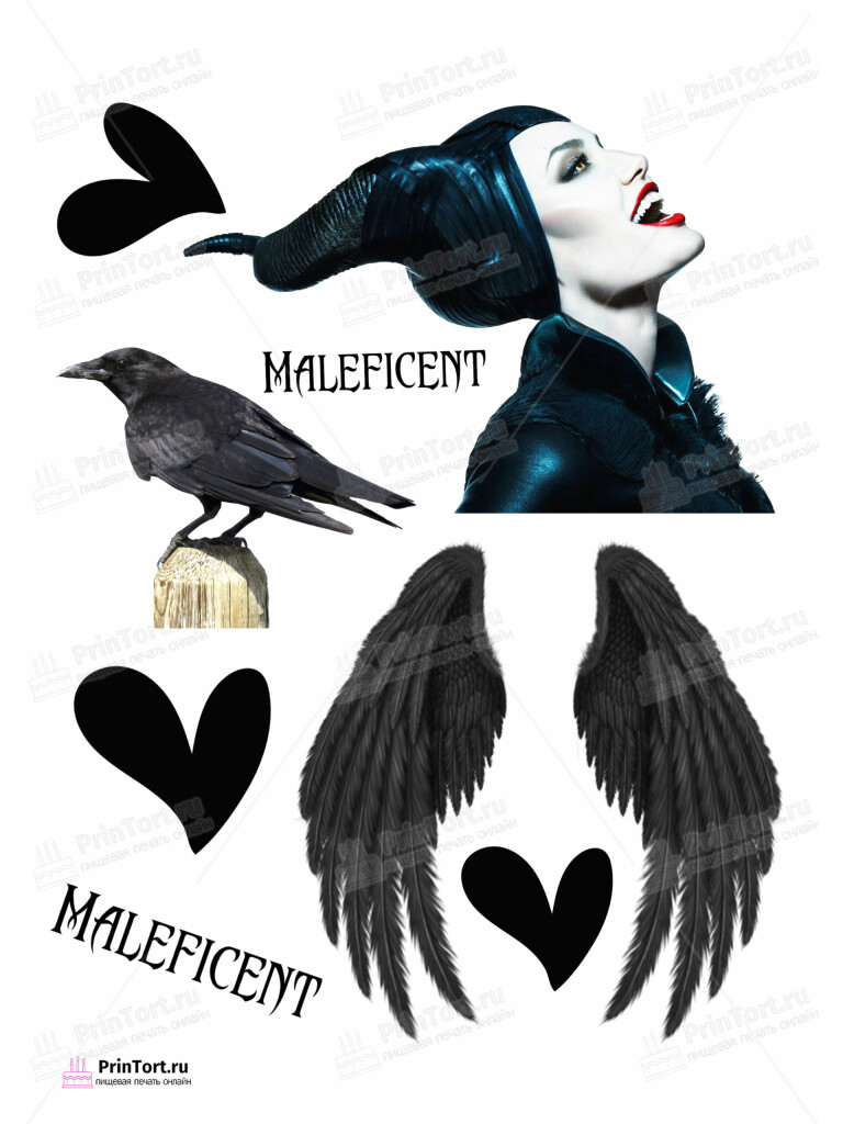 Сахарная и вафельная Картинка для торта «Малефисента (Maleficent)»- PT103467 | Пищевая печать на торте, сахарной, вафельной бумаге -> PrinTort.ru