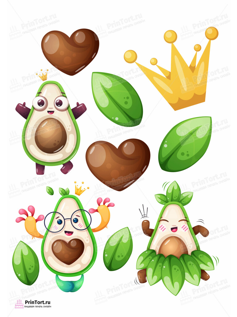 Сахарная и вафельная Картинка для торта «Авокадо (Avocado)» — PT103590 | Пищевая печать на торте, сахарной, вафельной бумаге -> PrinTort.ru