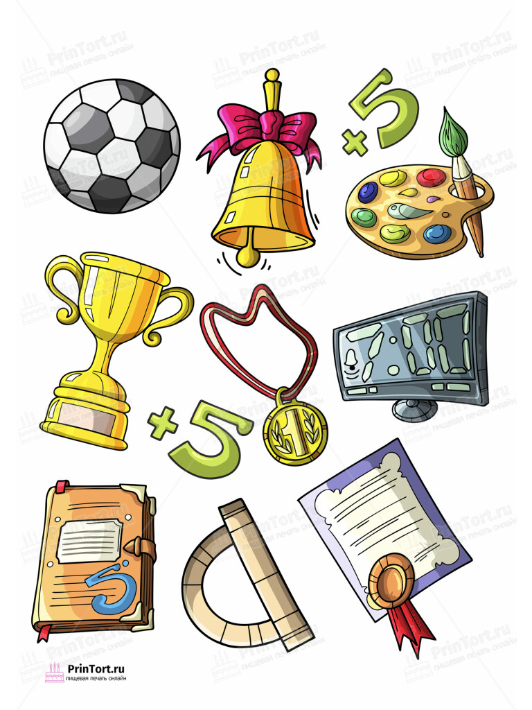 Сахарная и вафельная Картинка для торта «Выпускной в школе» — PT103610 | Пищевая печать на торте, сахарной, вафельной бумаге -> PrinTort.ru