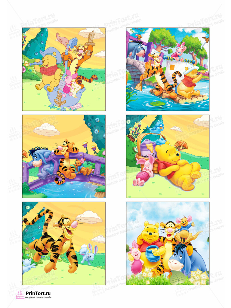 Сахарная и вафельная Картинка для торта «Винни Пух (Winnie the Pooh)» — PT103630 | Пищевая печать на торте, сахарной, вафельной бумаге -> PrinTort.ru