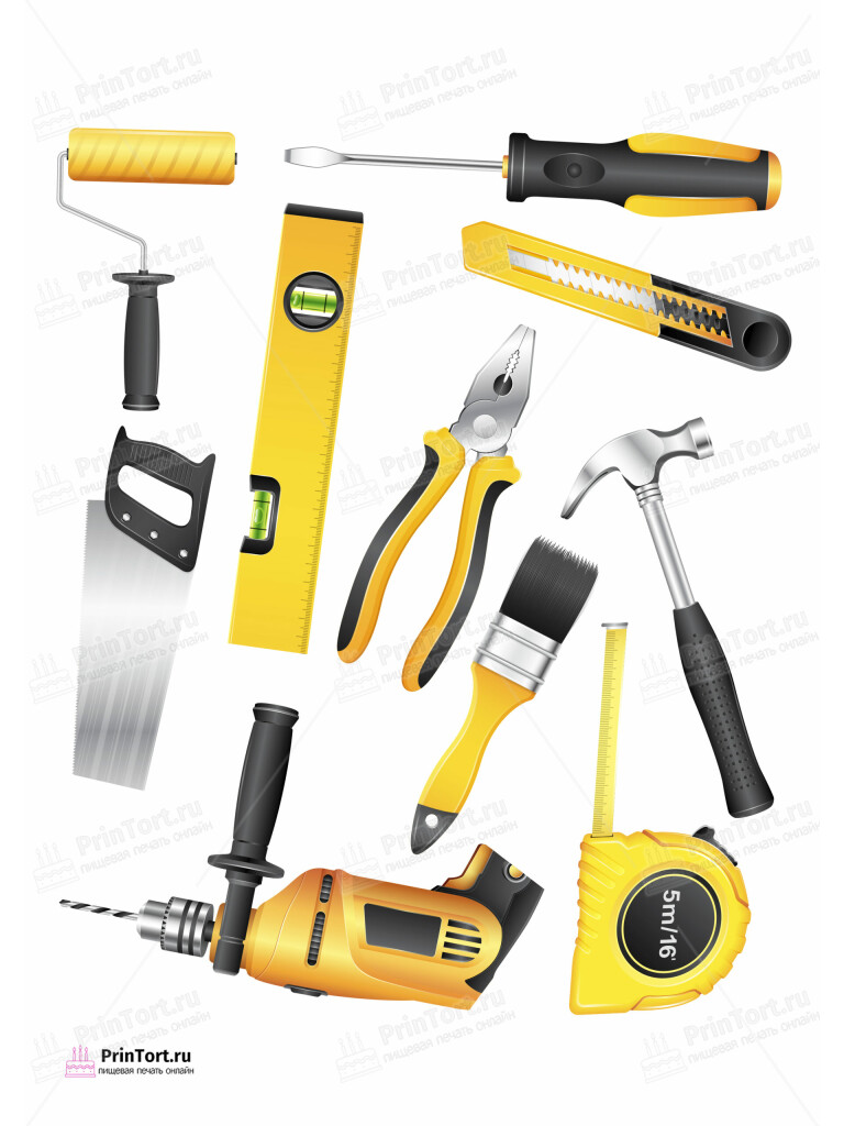 Сахарная и вафельная Картинка для торта «Строители» — PT103817 | Пищевая печать на торте, сахарной, вафельной бумаге -> PrinTort.ru